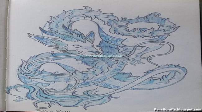 New Color Pencil Drawings Dragon