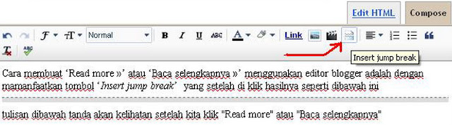 Cara membuat read more pada blog