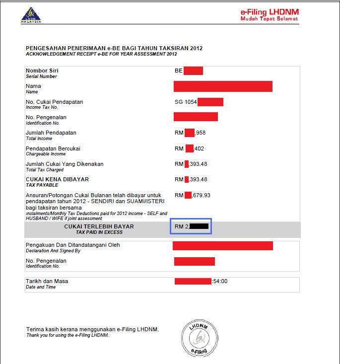 Lembaga Hasil Dalam Negeri (LHDN) Hutang Saya RM2,000++