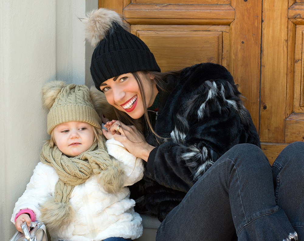 cappellini pelliccia mamma e figlia