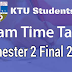 Semester 2 Final Examination Timetable 2016