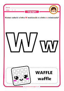 LETRA W: Atividades de alfabeto para homeschooling. atividade letra bastão maiúscula para imprimir