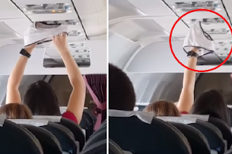 Alamak, Wanita ini Jemur Celana Dalaman di Pesawat.. Lihat Videonya..