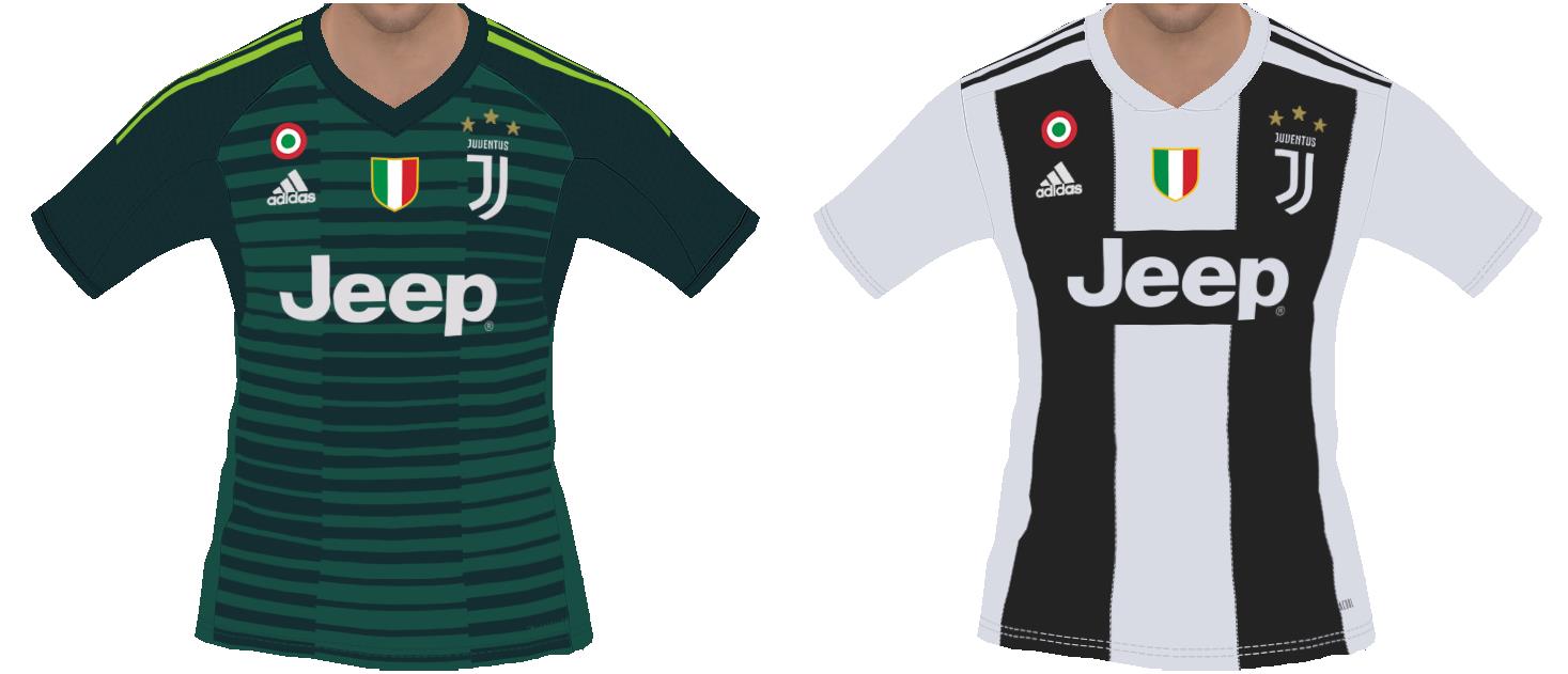 Juventus 2018-2019 Home-GK Kits For Pes 2018