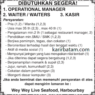 Lowongan Kerja Wey Wey Live Seafood