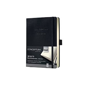 SIGEL C1902 Wochenkalender 2018/2019, 18 Monate, ca. A6, schwarzes Hardcover, Conceptum - weitere Modelle