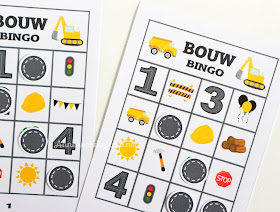 Bingo printables in Bouw thema, kinderfeestje printables, bingo kaarten printen, kinderfeest in bouw thema, werk in uitvoering feest, kinder bingo, bingo voor kinderen, bingo kopen, kopen bingoe voor kinderfeest, feest bingo