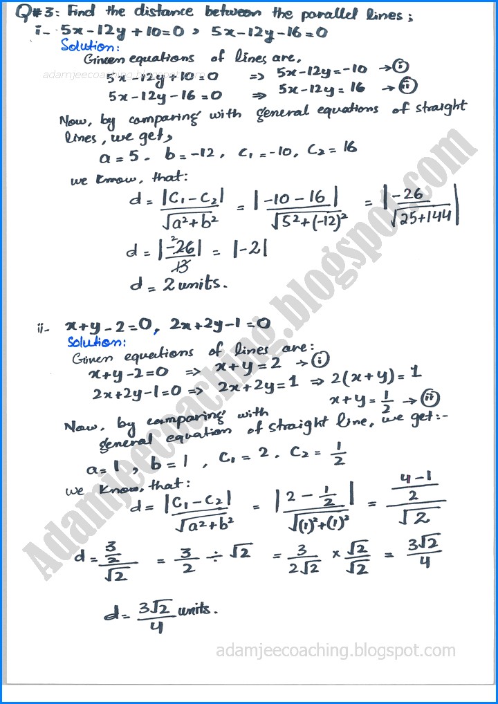 plane-analytic-geometry-straight-line-exercise-7-4-mathematics-12th