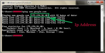 finding ip adddress of website