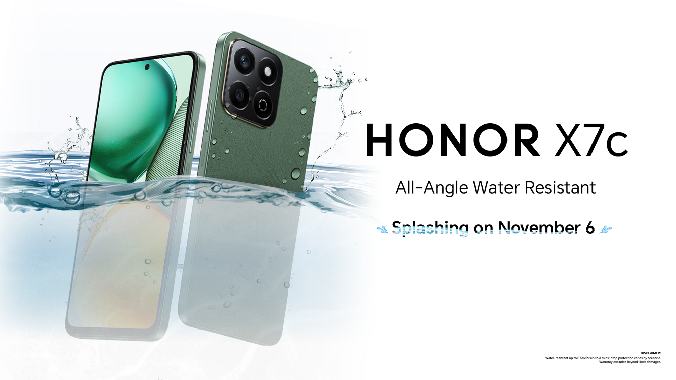 HONOR X7c All-Angle Water-Resistant Splashing on November 6