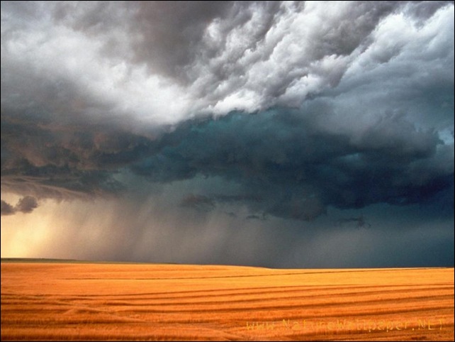 Storm Over Stubble Field, Saskatchewan, Canada