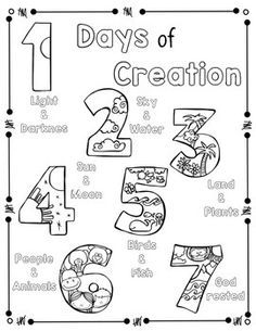 Days Of Creation Coloring Page And Handwriting Practice Creation Days Of Creation Coloring Page And Handwriting Practice Creation