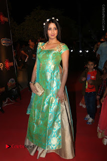 Actress Sanjjanaa Stills in Green Long Dress at Gemini TV Puraskaralu 2016 Event  0052.JPG