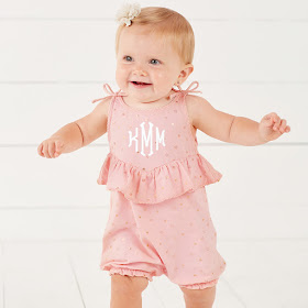 personalized baby girl's romper with sparkle stars