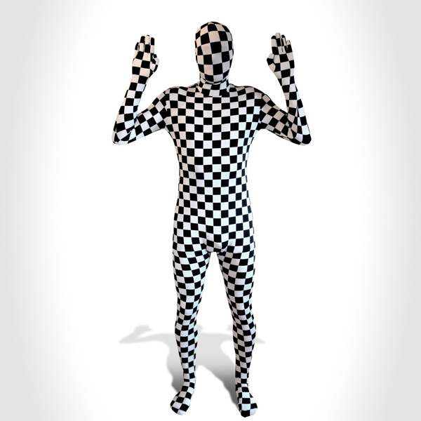 black white check Morph Suits