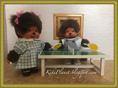 kiki monchhichi miniature meuble poupée table ping pong handmade fait main