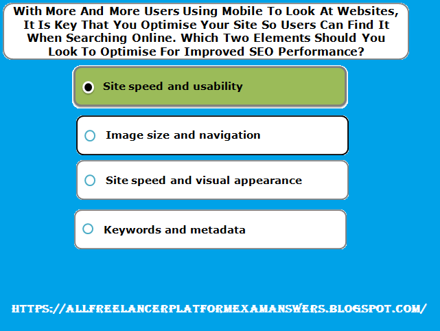 With more and more users using mobile to look at websites, it is key that you optimise your site so users can find it when searching online. Which two elements should you look to optimise for improved SEO performance answer