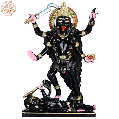 Goddess Kali - Black Marble Statue
