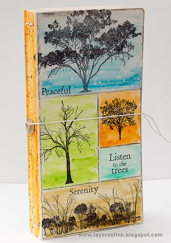 Layers of ink - Tree Sketchbook Journal Tutorial by Anna-Karin with the Eileen Hull Sizzix Journal die.