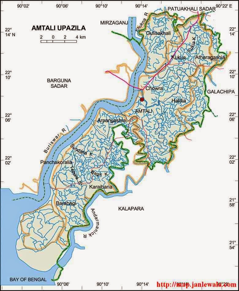amtali upazila map of bangladesh