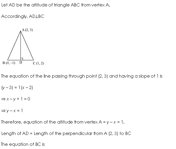 Solutions Class 11 Maths Chapter-10 (Straight Lines)