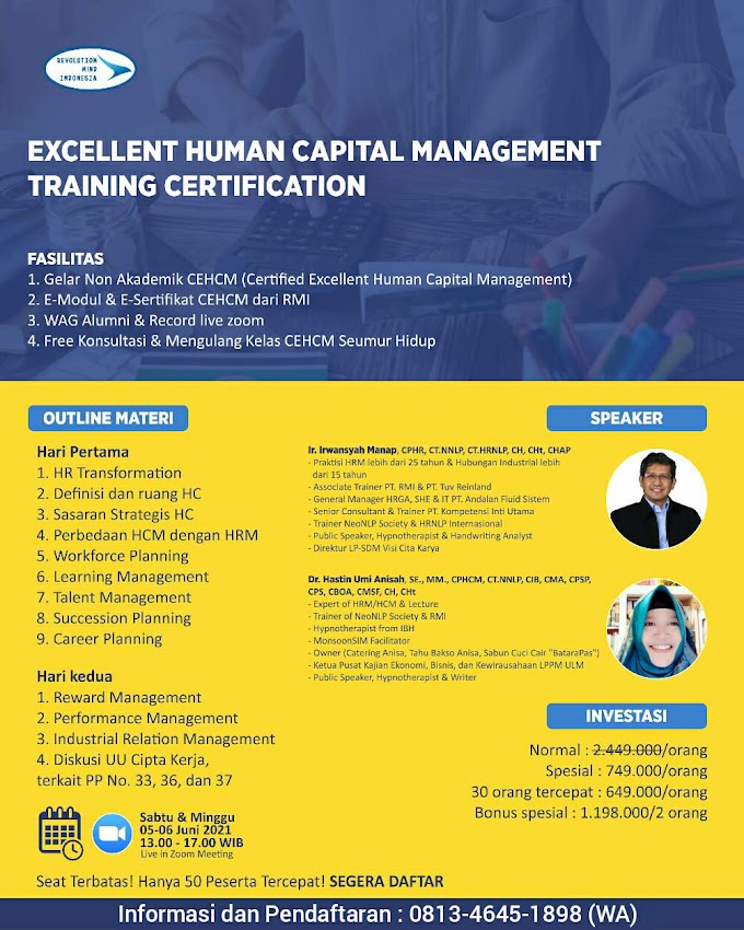 Gelar Non Akademik Certified Excellent Human Capital Management