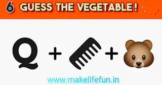 Emoji puzzle, Guess the vegetables puzzle, guess the vegetables emoji.