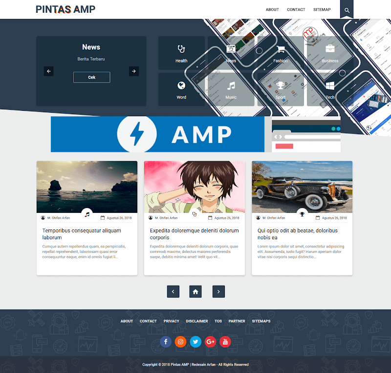 Purple AMP Redesign v1 - Responsive Blogger Template