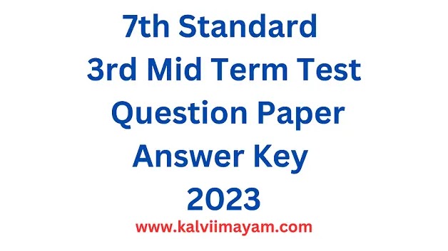 7th Third Midterm Question Paper with Answer Key 2023