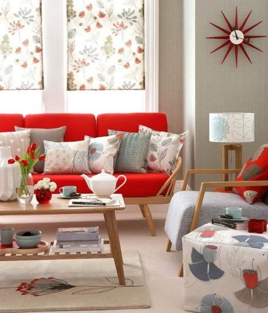 41 desain inspiratif interior ruang tamu minimalis modern bernuansa merah putih