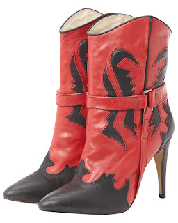 cowboy boots, red black boots