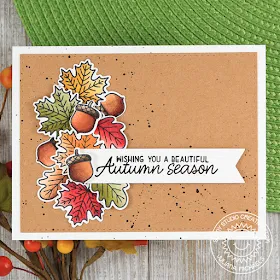 Sunny Studio Stamps: Beautiful Autumn Fall Swag Cluster Card by Juliana Michaels