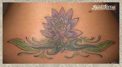 Lotus Flower Lower Back Tattoo