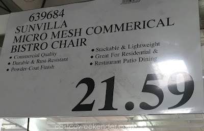 Costco 639684 - Deal for the Sunvilla Micro Mesh Commercial Bistro Chair at Costco