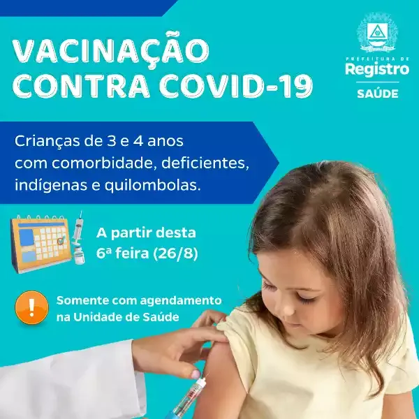 Crianças com 3 e 4 anos com comorbidades recebem 1 dose de vacinação contra Covid-19
