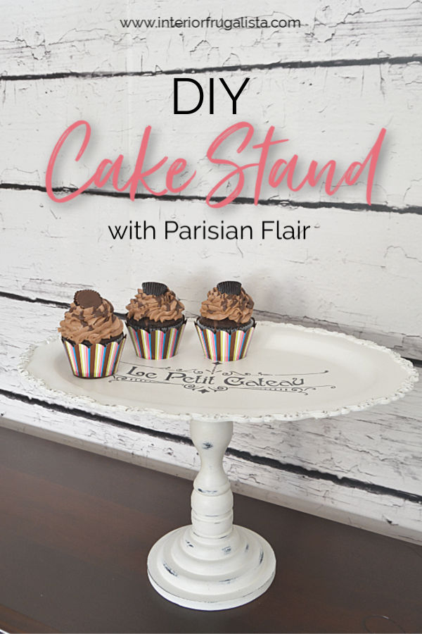 A lovely DIY Petit Cateau Paris Cake Stand made with thrift store finds. Plus tips on how to test silver and paint silver. #cakestands #diyhomedecor #diycakestand #frenchcakestand