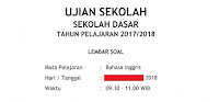  yang telah dilengkapi dengan kunci jawaban Soal Ujian Sekolah (US) Bahasa Inggris Kelas 6 SD dan Kunci Jawaban