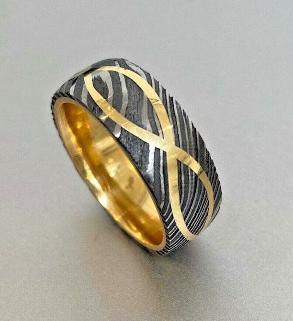 Art RNG-0002 | CUSTOM HANDMADE DAMASCUS RING