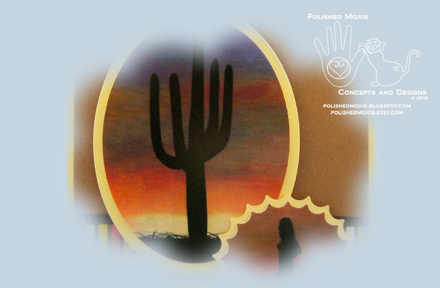 Portion of the image on my handmade Southwestern Sunset Card