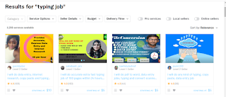 Typing jobs on fiverr are much more popular