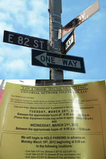 Law & Order:SVU location shoot notice NYC UES