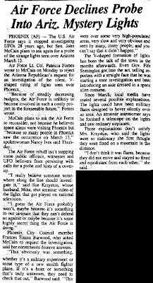 Air Force Declines Probe Into Ariz Mystery Lights - Daily Sitka Sentinel 7-18-1997