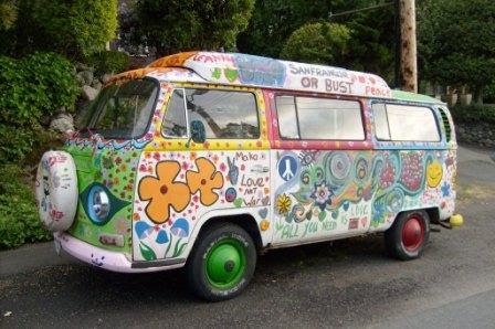 For sure my book needed a hippie van and references to flower children 