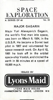 1963 Lyons Maid Space Exploration #23 - Major Yuri Gagarin