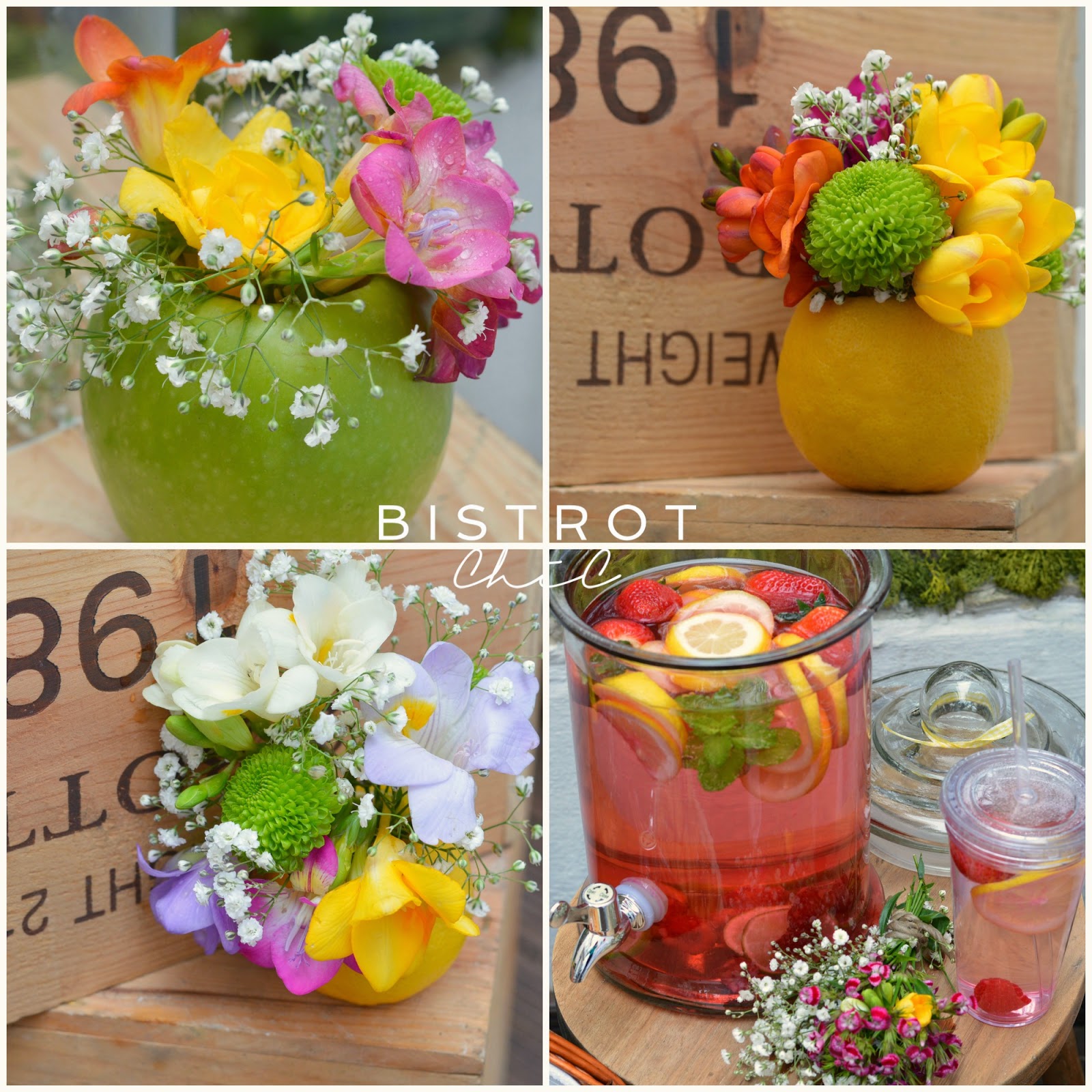 Spring Party Fruit Flower Jars by BistrotChic