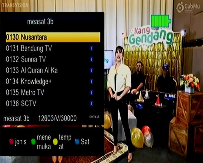 Frekuensi Channel Nusantara TV Transvision
