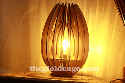 Thế giới đèn gỗ -  Đèn gỗ trang trí búp sen