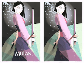 The D23 Expo Exclusive Mulan Pink Magnolia Variant Screen Prints by Craig Drake x Cyclops Print Works x Disney
