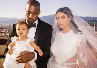 kim kardashian kanye west and north west on wedding day