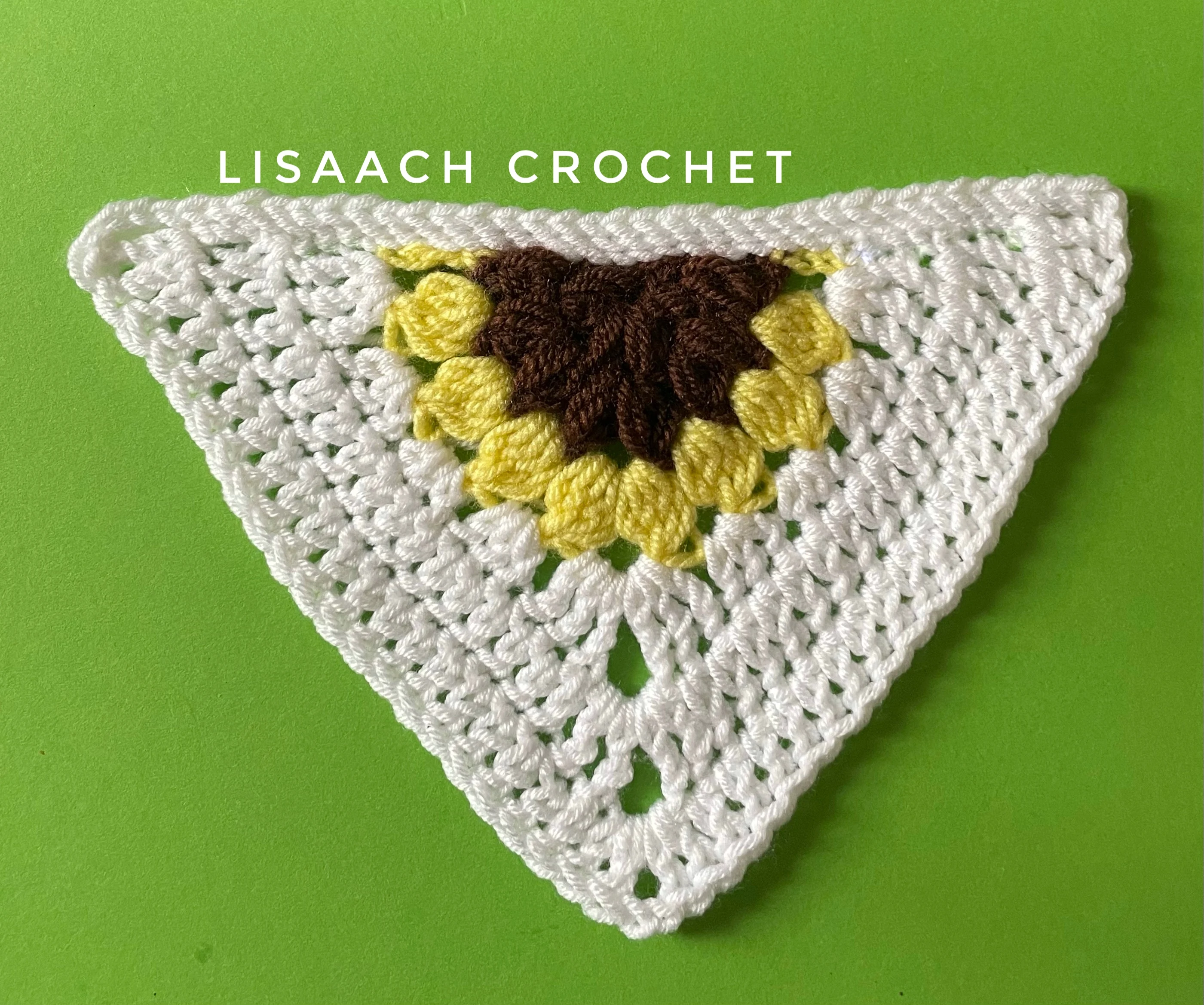 How to crochet a half square for a sunflower crochet crdigan